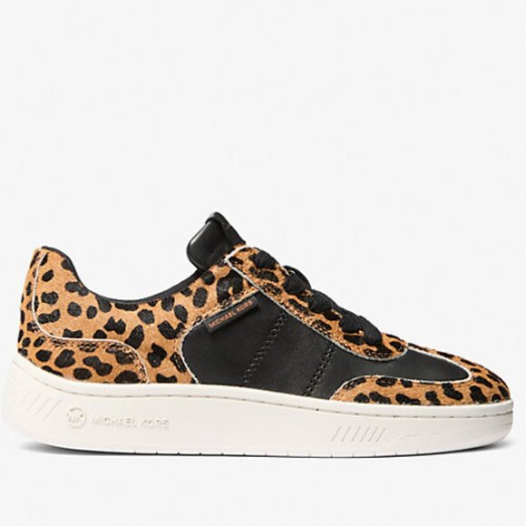 NIB Michael Kors Kai Sneaker Women's Leopard Print Calf Hair Lace Up Size 8 - Picture 5 of 5